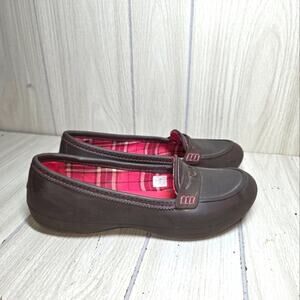 Crocs Lano Womens Brown Penny Loafers Preppy School Girl Fall Size 9